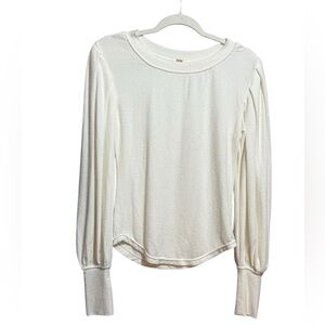 Free People Off-White Lightweight Sweater Soft Slouchy & Effortless Sz‎ S